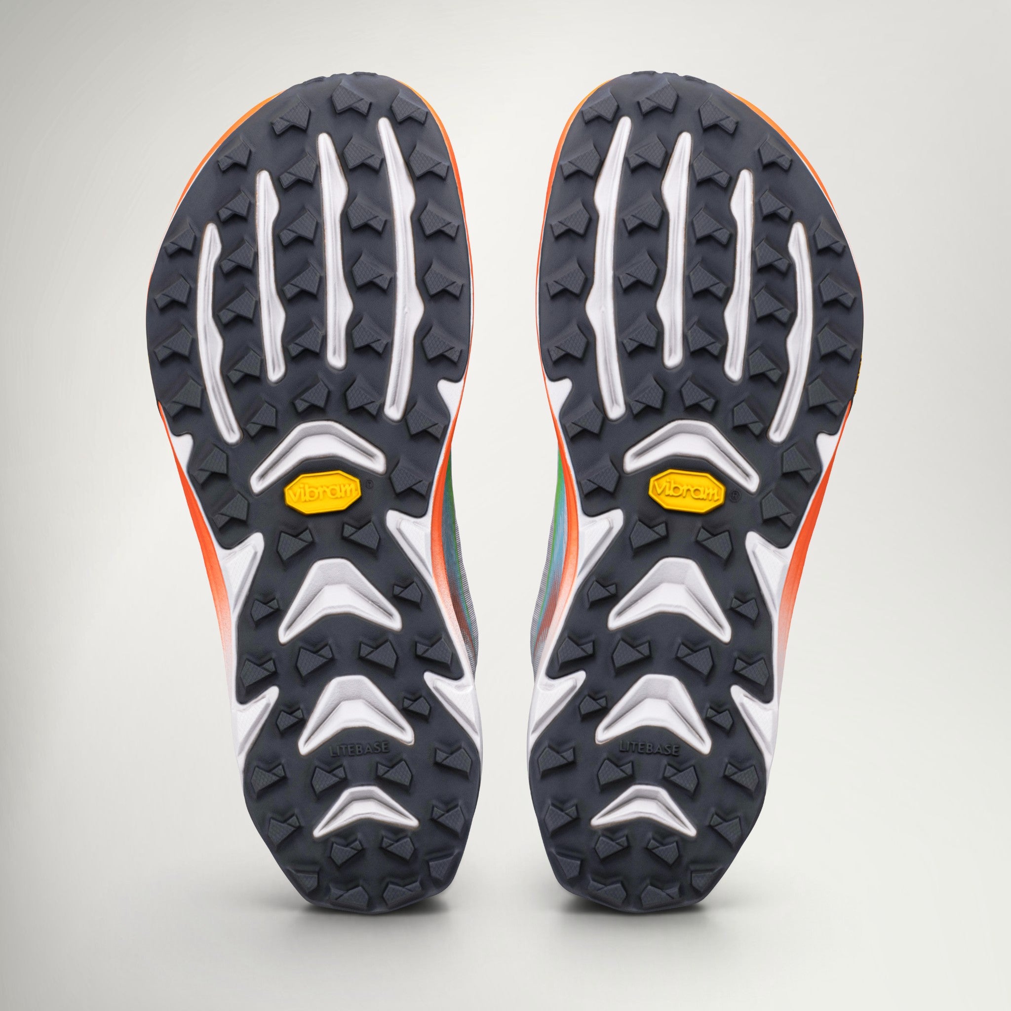 Altra Mont Blanc Speed trail running shoe in White/Fiery Coral/Blue