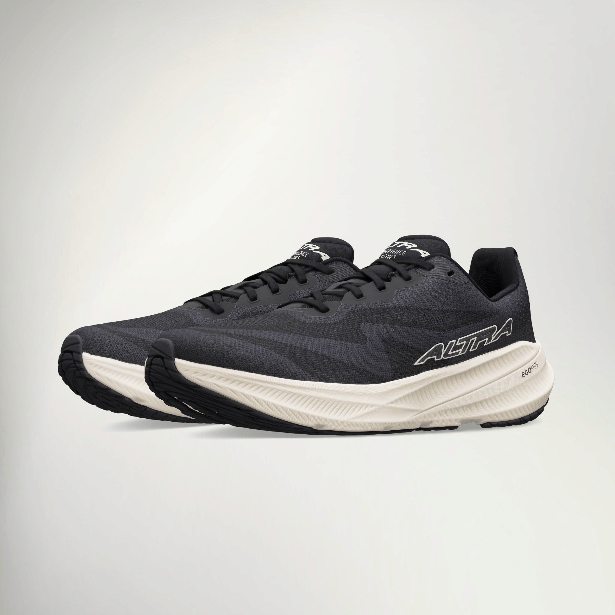 Altra Experience Flow 3 Men's in Black/White, three-quarter view