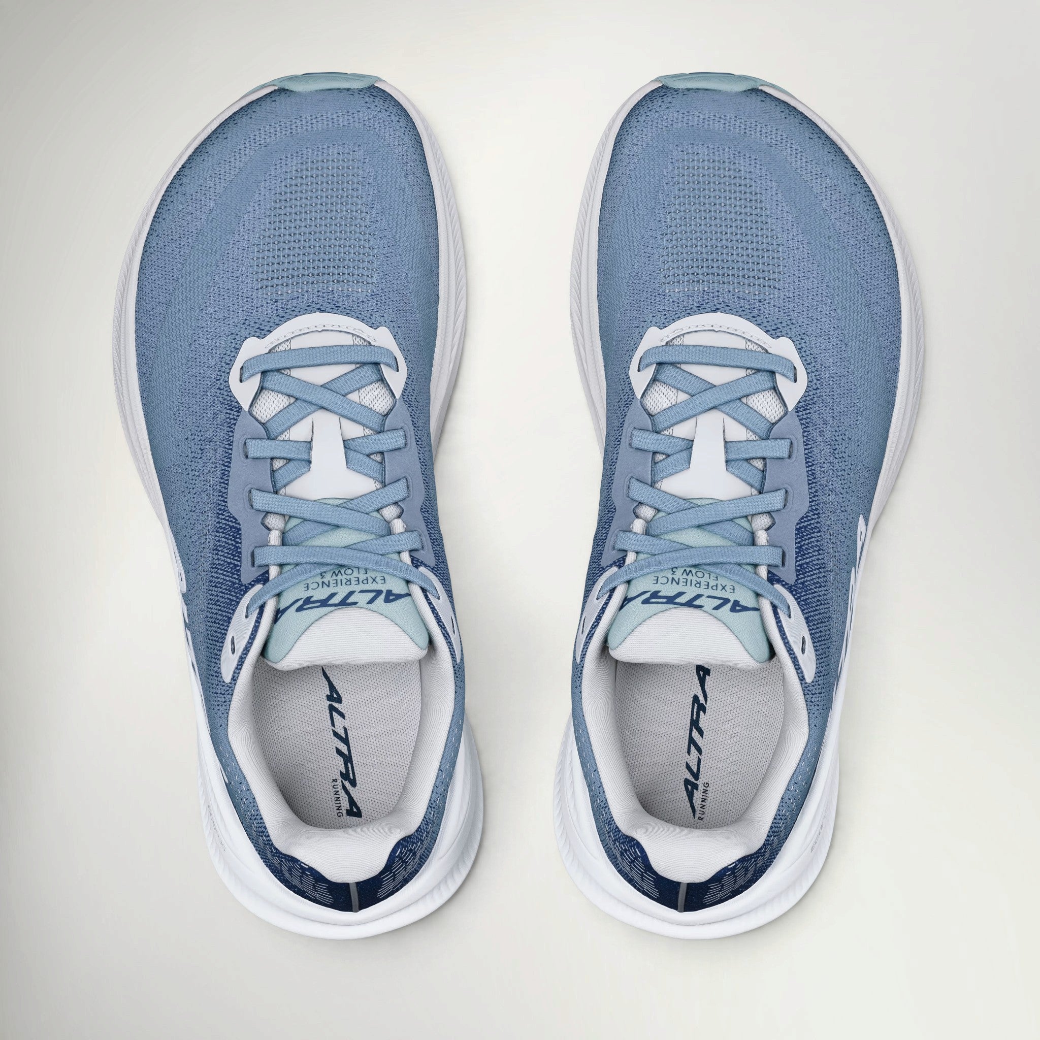 Altra Experience Flow 3 Women's in Light Blue, top view of the pair