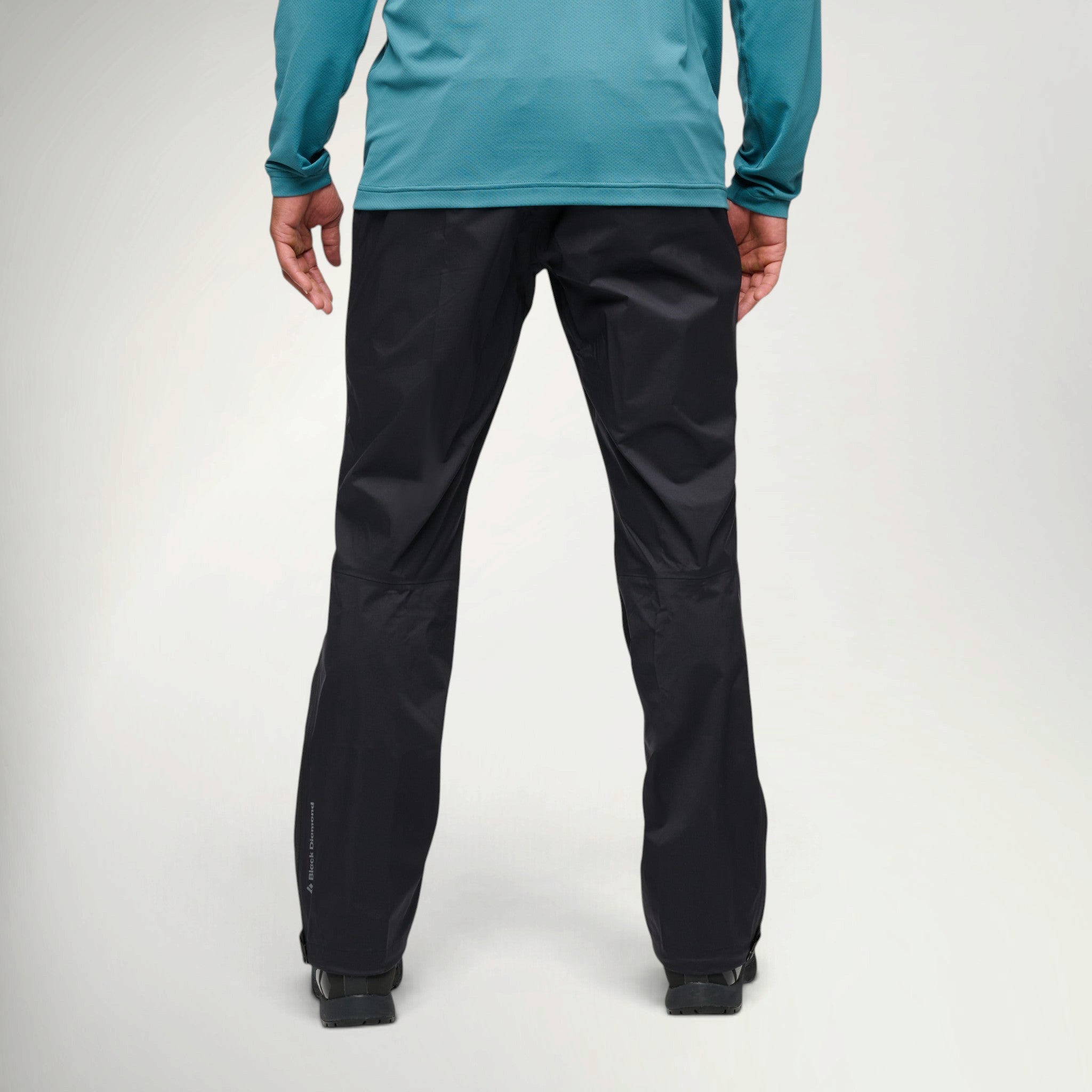 Black Diamond Fineline Stretch Pant Men's in Black worn by a hiker, back view