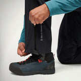 Black Diamond Fineline Stretch Pant Men's, close-up of the ankle zip over a trail shoe