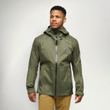Black Diamond FinelineStretch Shell Men's in Tundra worn by a hiker, front view