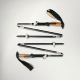 Black Diamond Trail Vista FLZ Trekking Poles in White/Oak, shown folded and extended