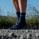 Creepers Merino Toe Socks - Crew Navy, alternate view