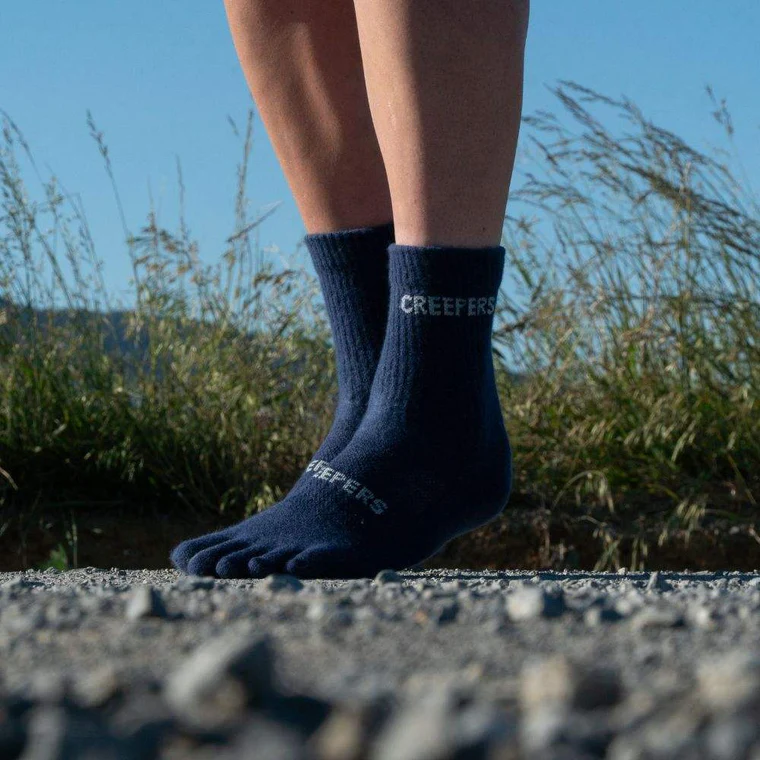 Creepers Merino Toe Socks - Crew Navy