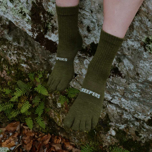 Creepers Merino Toe Socks - Crew Olive Drab