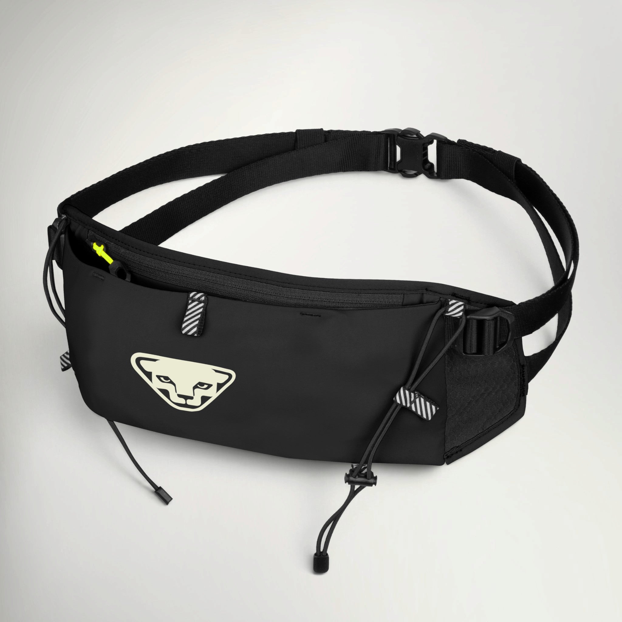 Dynafit Trail Belt in Black, front view with zip pocket