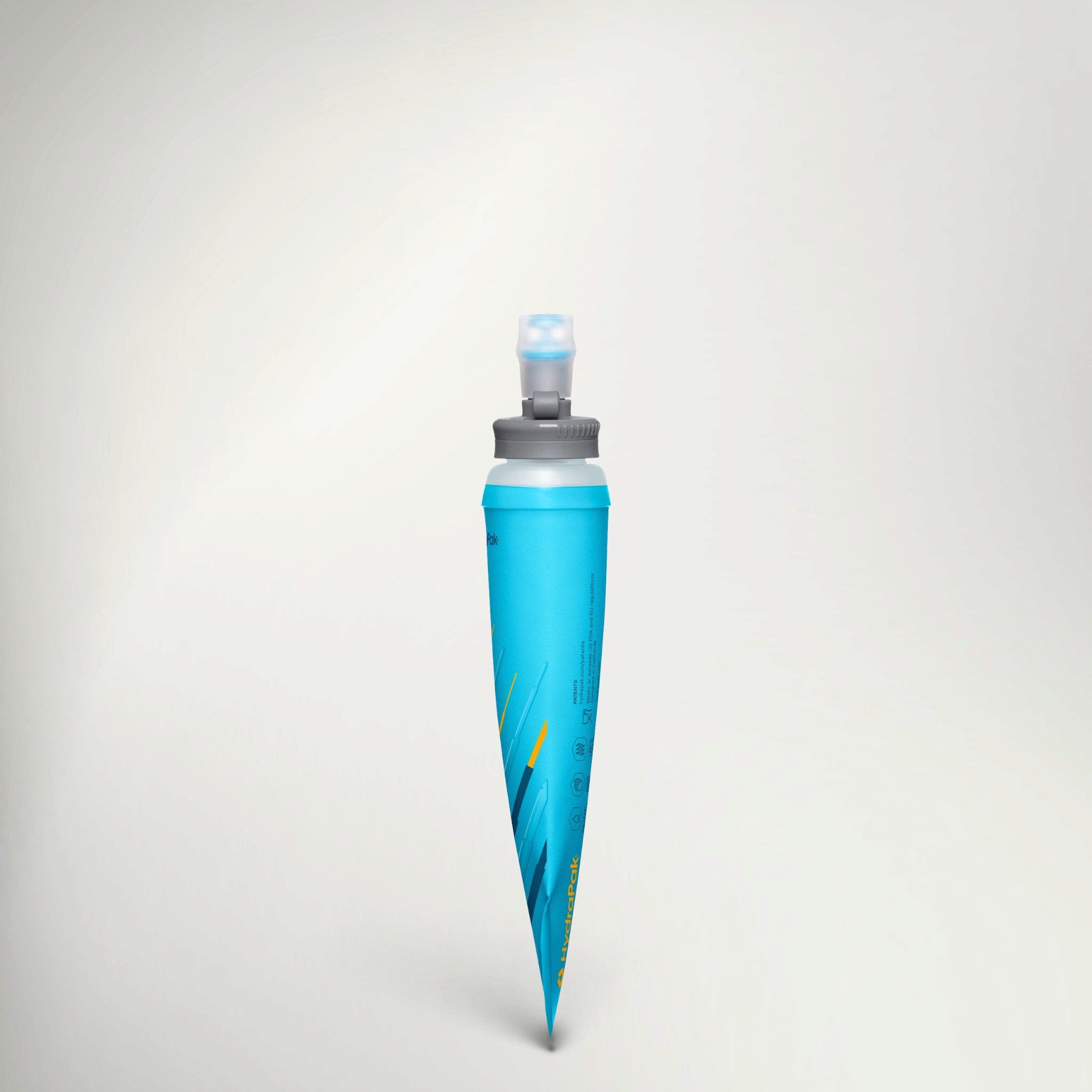 HydraPak Softflask 250ml in Malibu Blue, side view