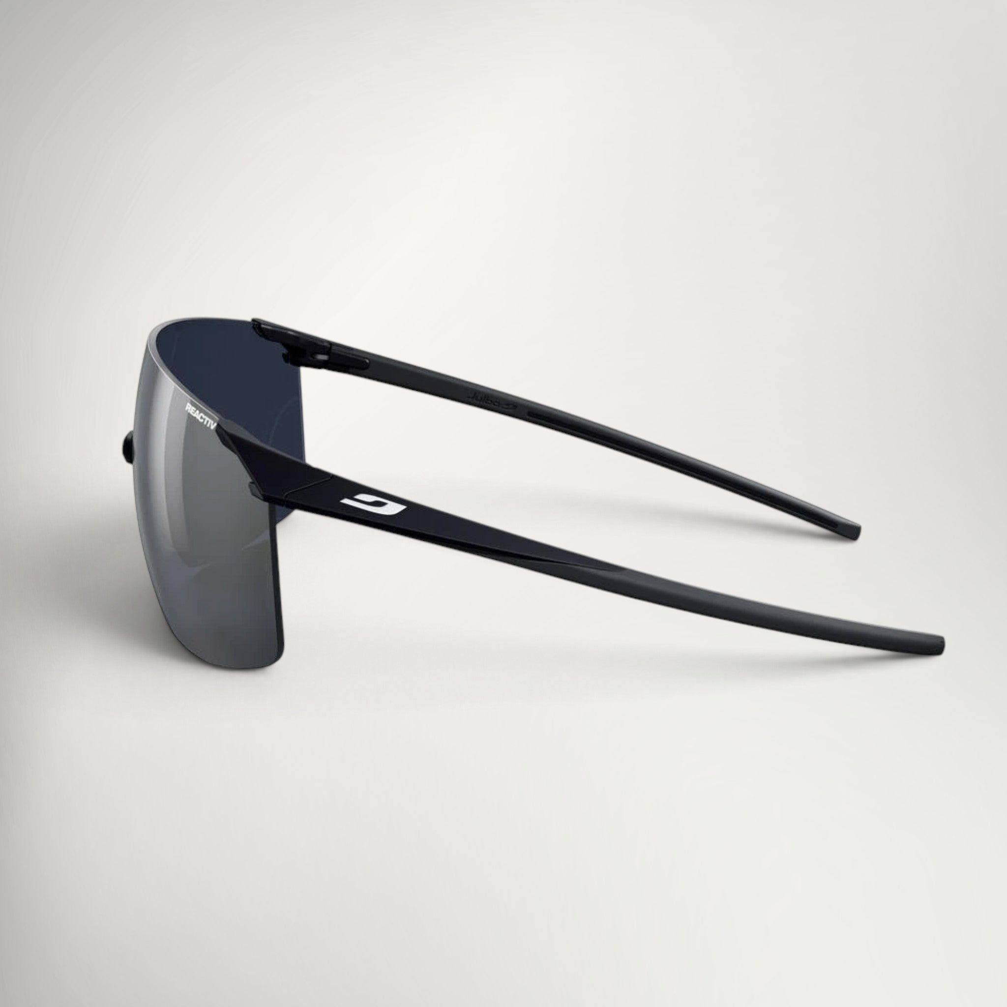Julbo Faster L Reactiv Performance 0-3 in Matt Black, side view