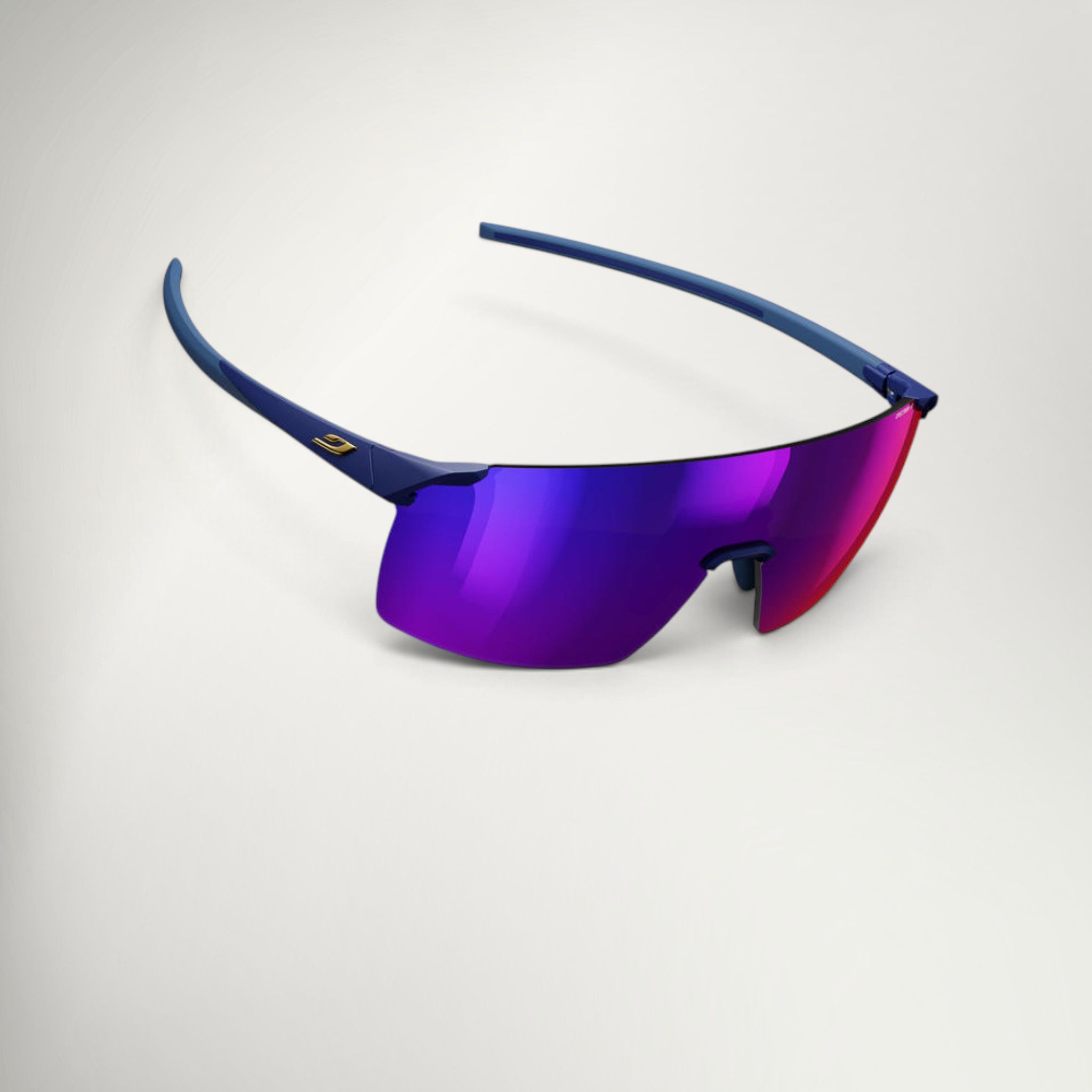 Julbo Faster M Spectron 3HD in Matt Dark Blue/Gold, angled view from above