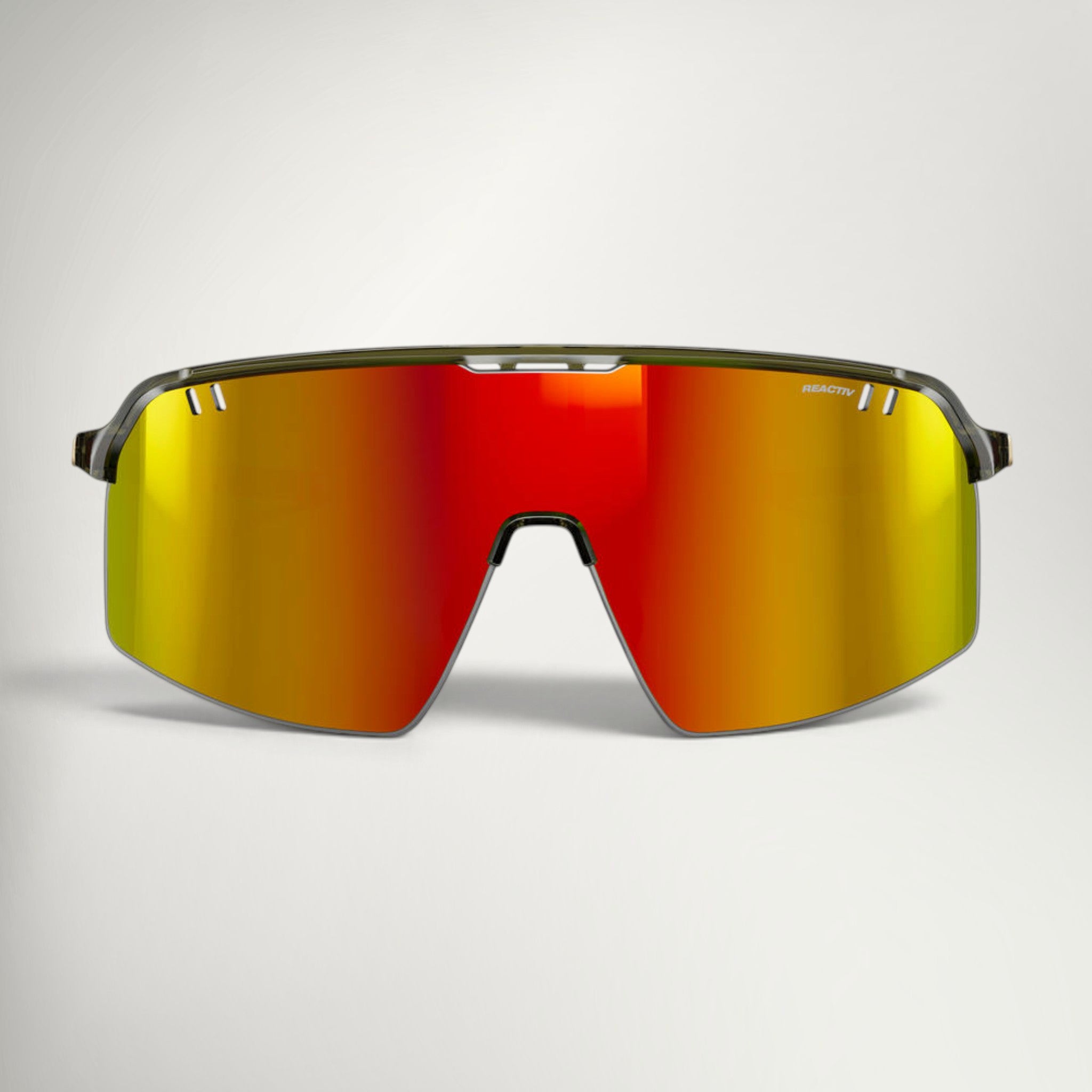 Julbo Intensity REACTIV 1-3 LAF in Shiny Translucent Army Green/Matt Beige, front view