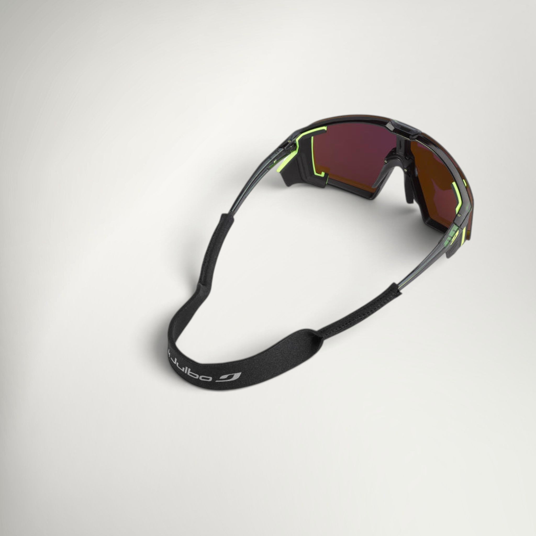 Julbo Neoprene Band in Black fitted to a pair of sunglasses