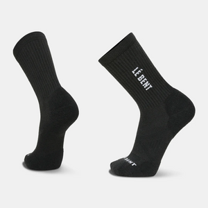 Le Bent Targeted Cushion 3/4 Crew Ribbed Sock - Black