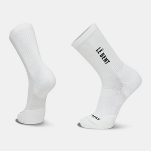 Le Bent Targeted Cushion 3/4 Crew Ribbed Sock - White