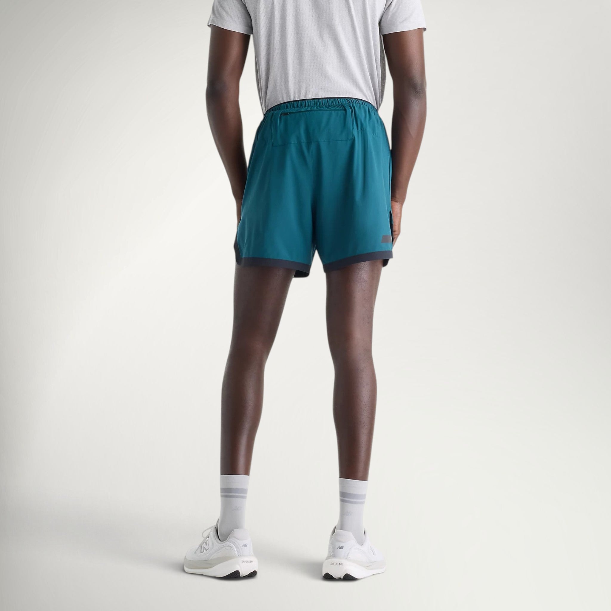 New Balance RC Essential Short 5" men's running short in Medusa Green