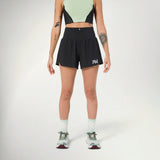 NNormal Race Shorts Women's in Black worn by a runner, front view