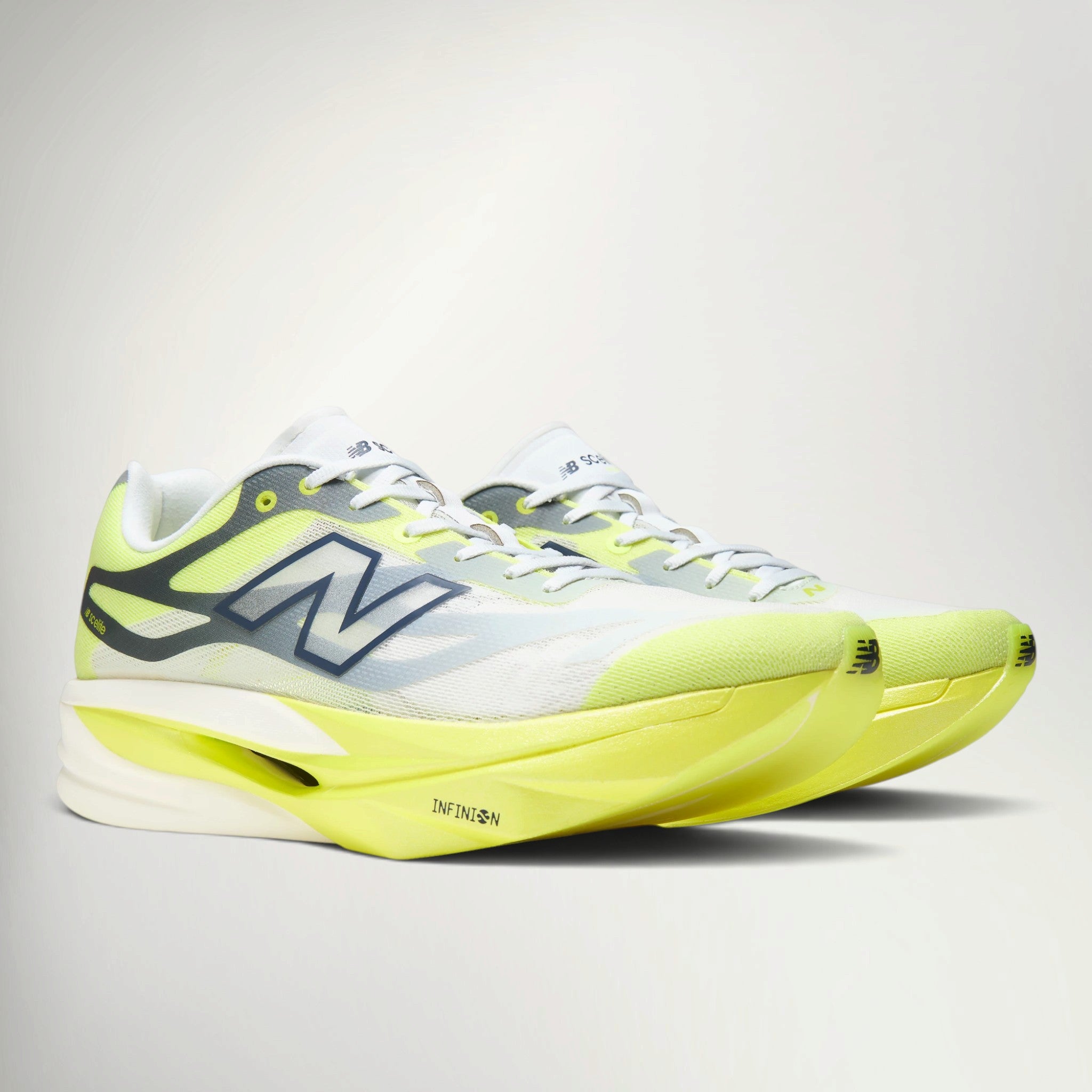 New Balance SuperComp Elite v6 Men's in Fresh Air with Alkaline Green, three-quarter view