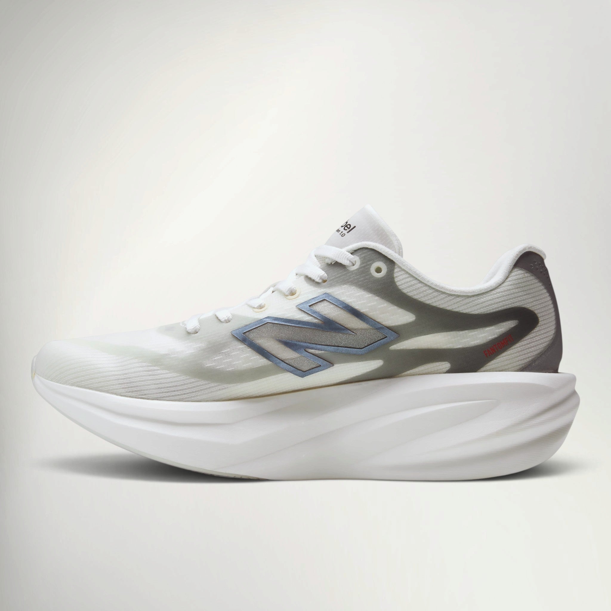 New Balance SuperComp Rebel Women's in Sea Salt with Neo Flame, side view