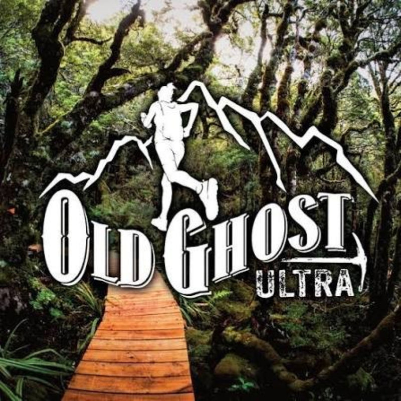 Old Ghost Ultra logo over a boardwalk through West Coast bush