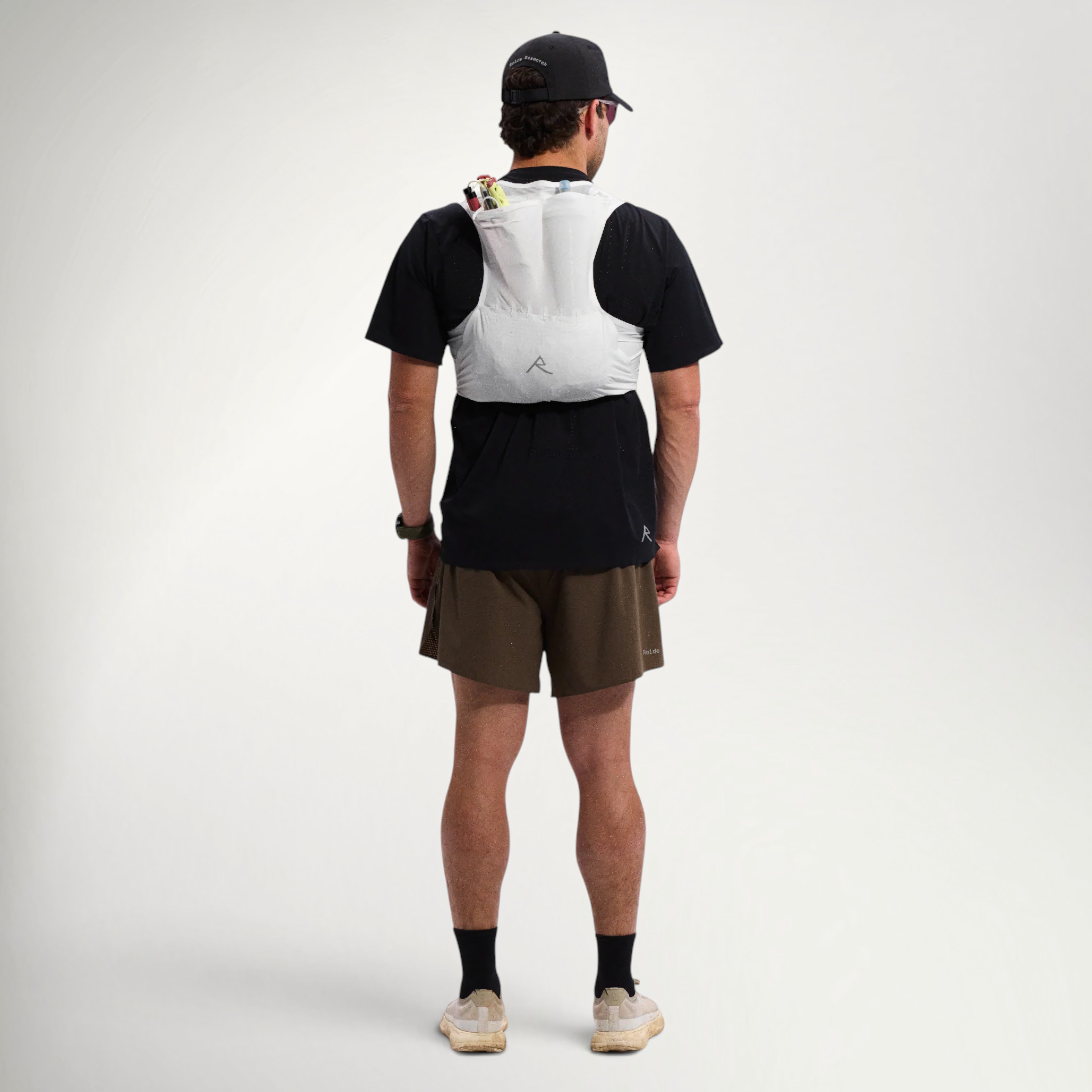Raide LF 5L Running Vest worn by a runner, full-length back view