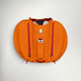 Ruffwear Approach Pack in Campfire Orange, top view showing both saddlebags